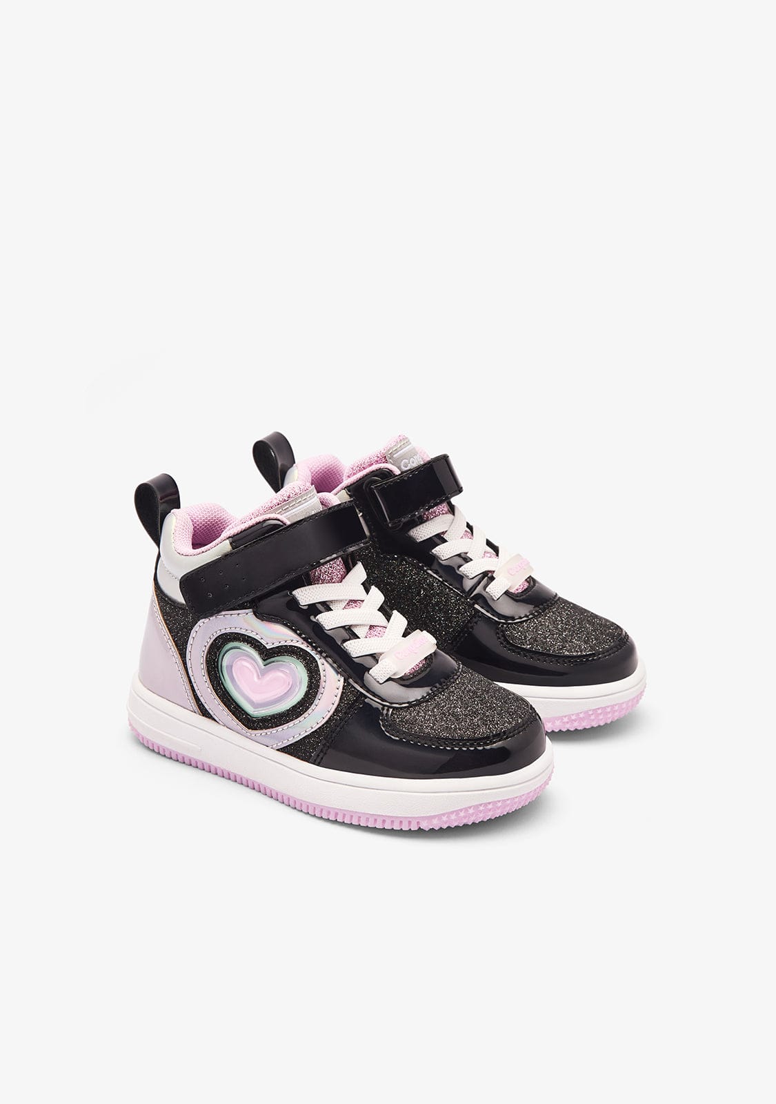 Black High Light Sneakers for Girls – Light-Up Fun, Comfortable Slip-On