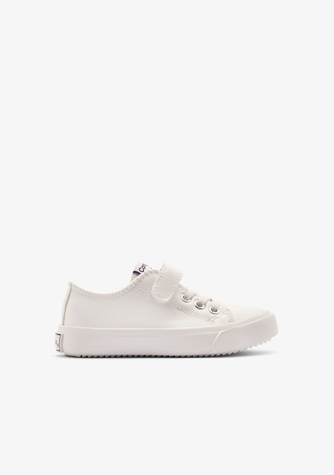 White Classic Strip Kids Sneakers – Comfortable Easy‑Fit Slip‑On