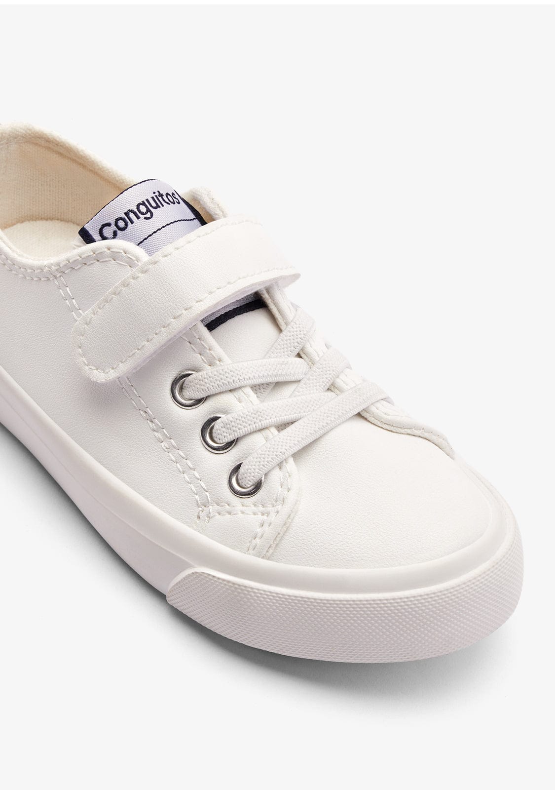 White Classic Strip Kids Sneakers – Comfortable Easy‑Fit Slip‑On