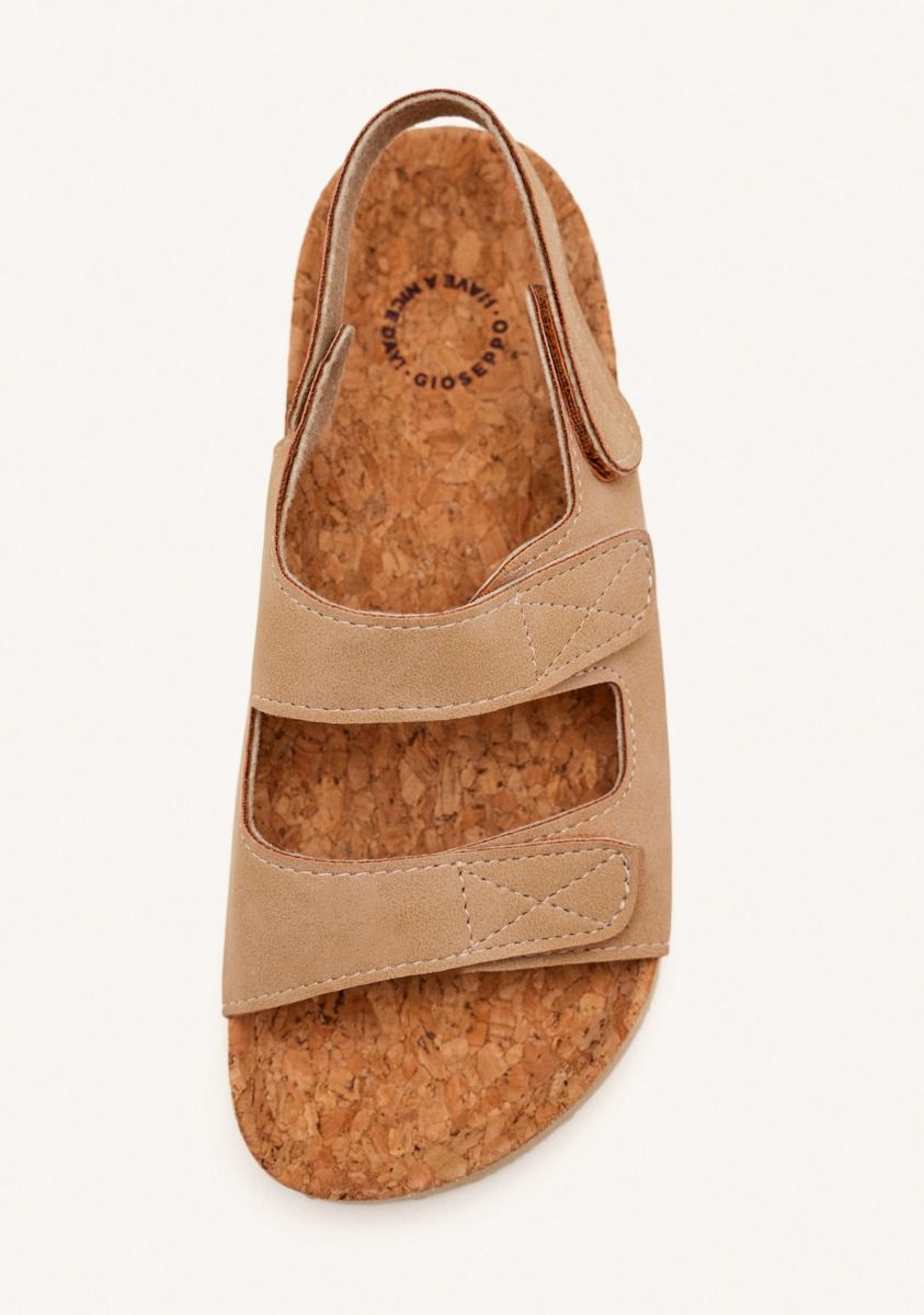 Gioseppo Krapina Taupe BIO Sole Sandals with Adjustable Hook-and-Loop Closures