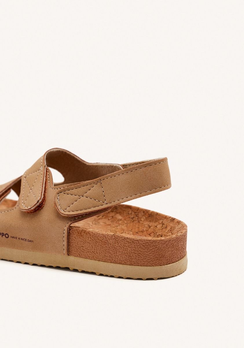 Gioseppo Krapina Taupe BIO Sole Sandals with Adjustable Hook-and-Loop Closures