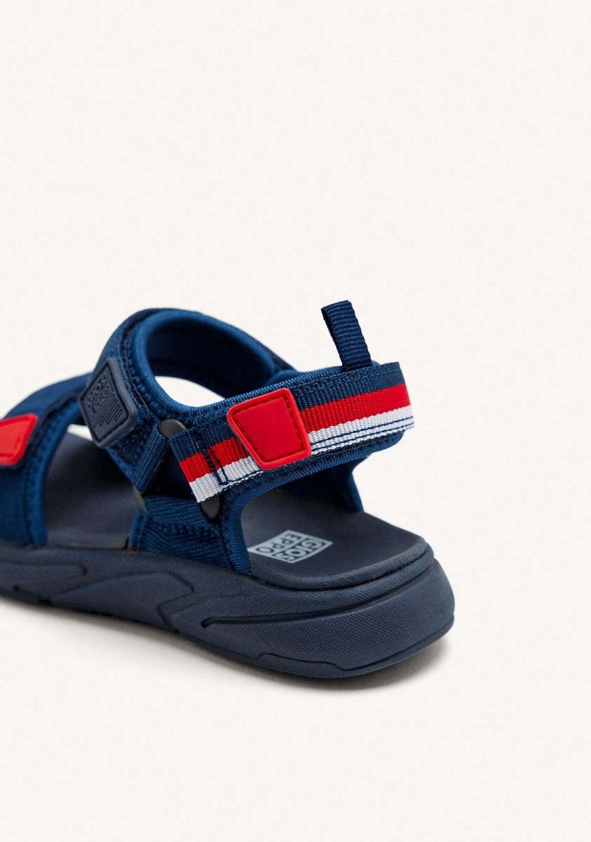 Gioseppo Kids' Navy Blue Sports Sandals with Red and White Accents