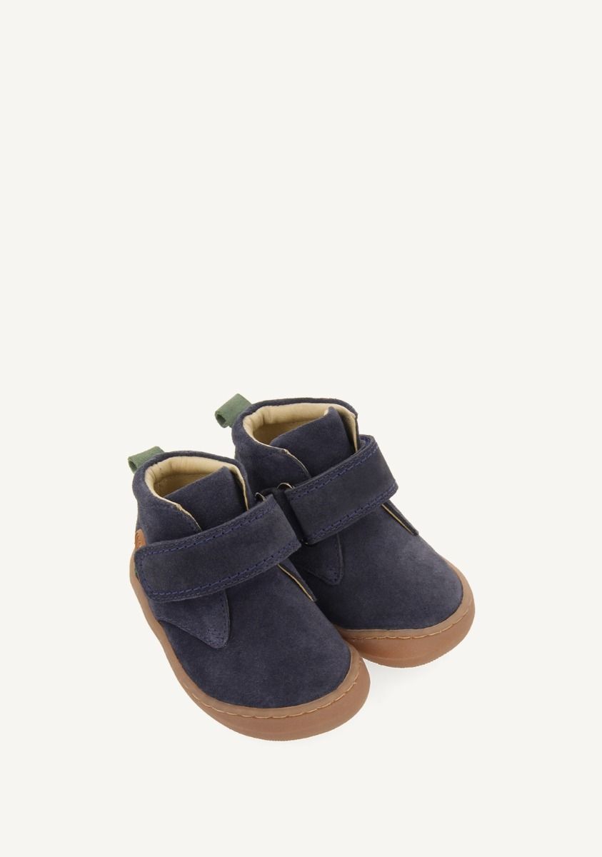 Gioseppo Wirt Kids Barefoot Suede Leather Ankle Boots with Adjustable Closure