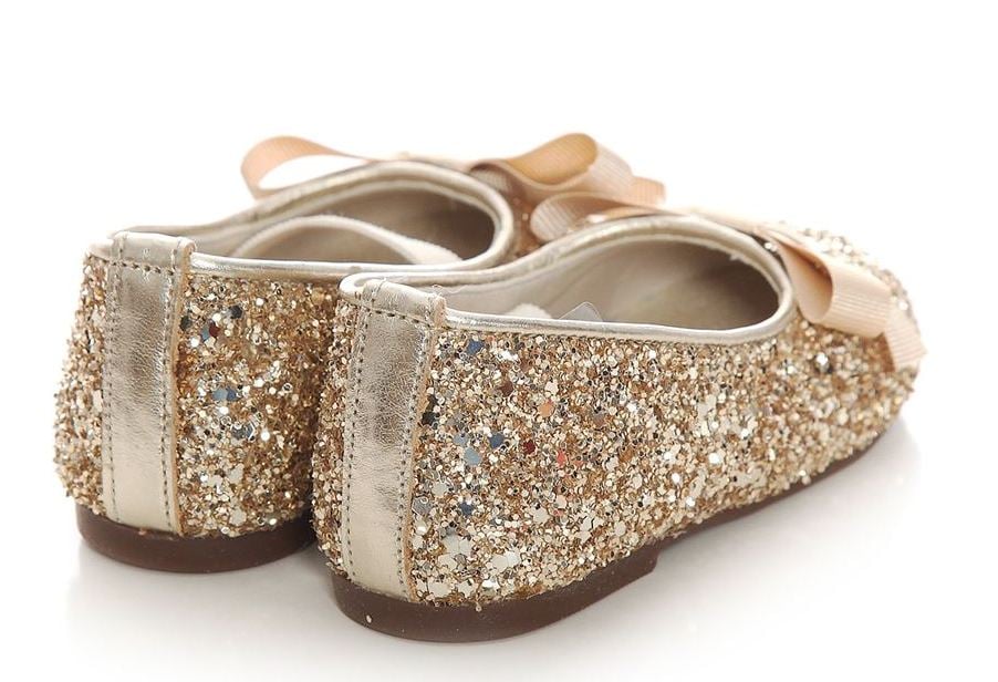 BabyWalker Glitter Ballerina Shoes for Babies – Gold & Pink