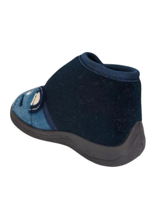 Cats Baby Slippers for Boys 19-27 B0011950 Blue