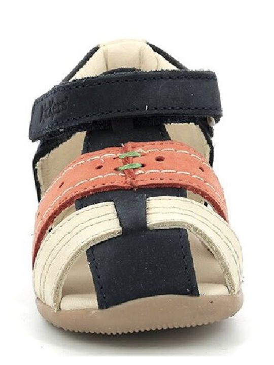 Kickers Kids Multicolour Leather First Steps Shoe Sandals with Velcro Strap