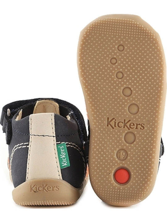 Kickers Kids Multicolour Leather First Steps Shoe Sandals with Velcro Strap