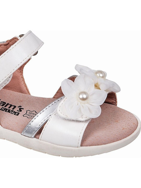 Adam's Shoes White Kids Sandals with Easy Slip-On Closure