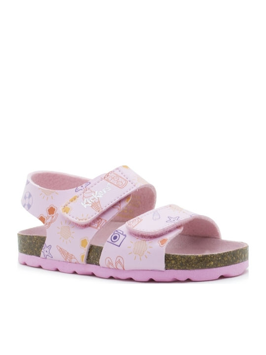 Kickers Summerkro Pink Kids Sandals with Anatomical ECOleather Comfort