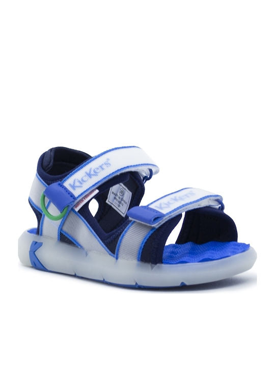 Kickers KickJune Blue Anatomical Kids Sandals with Hook-and-Loop Closure