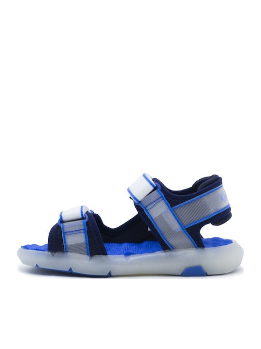 Kickers KickJune Blue Anatomical Kids Sandals with Hook-and-Loop Closure