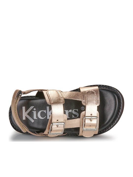 Kickers Girls' Pink Leather Buckle Sandals - Comfortable Summer Footwear