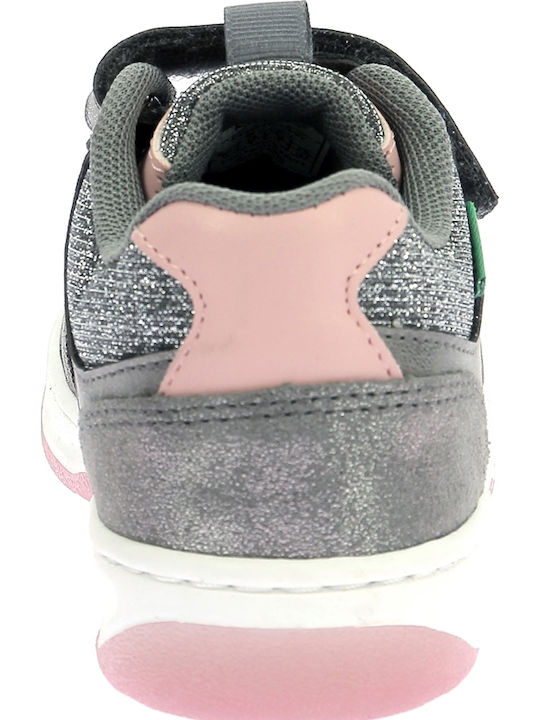 Kickers Girls' Silver Low-Top Lace-Up Kids' Sneakers - Stylish & Comfortable