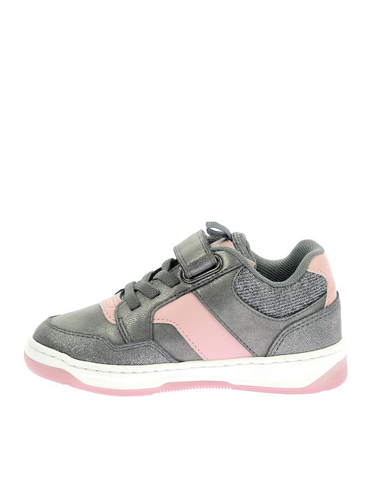 Kickers Girls' Silver Low-Top Lace-Up Kids' Sneakers - Stylish & Comfortable