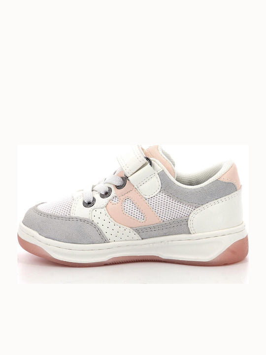 Kickers Kikouak Kids' Velcro Sneakers: Durable, Comfortable Blanc Rose Shoes