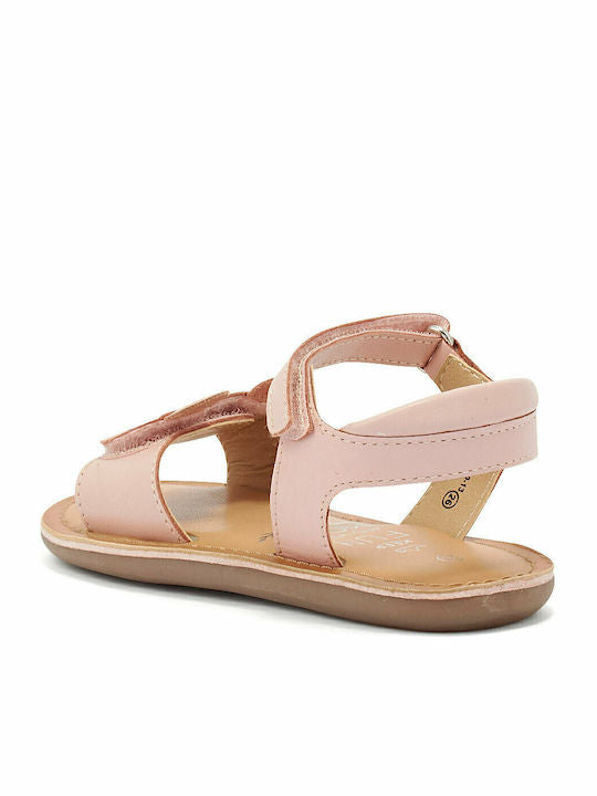 Mod8 Girls' Pink Leather Summer Sandals with Velcro Closure for Kids