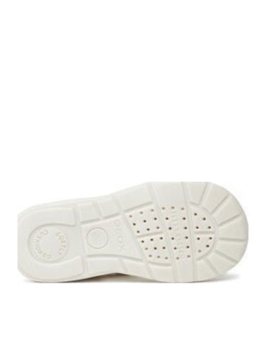 Geox Kids' Elthan Breathable White Sandals with Velcro Closure - B451QC054AJC0007