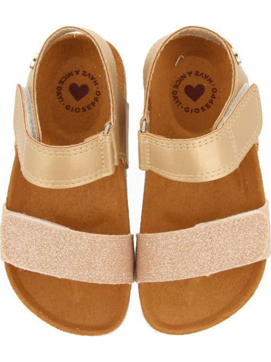 Golden Glitter Bio Sole Sandals for Kids with Adjustable Straps 71344