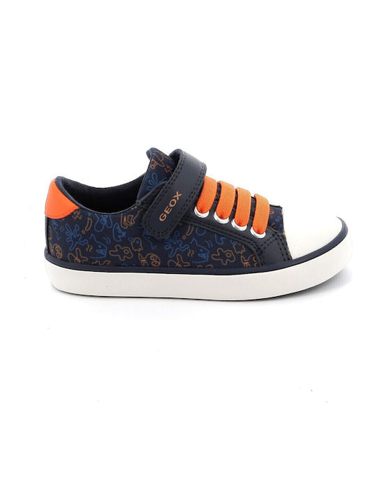 Geox J Gisli Boy Blue Anatomic Kids' Sneakers with Easy Velcro Closure