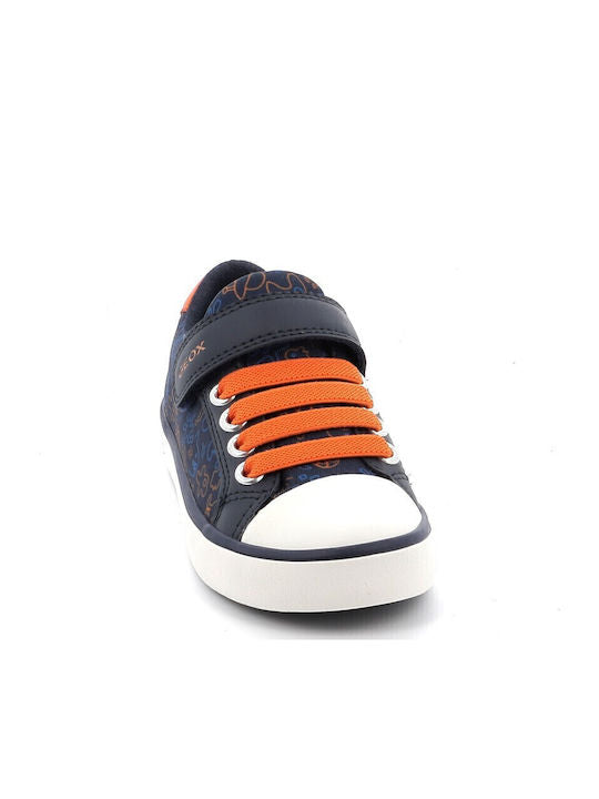 Geox J Gisli Boy Blue Anatomic Kids' Sneakers with Easy Velcro Closure