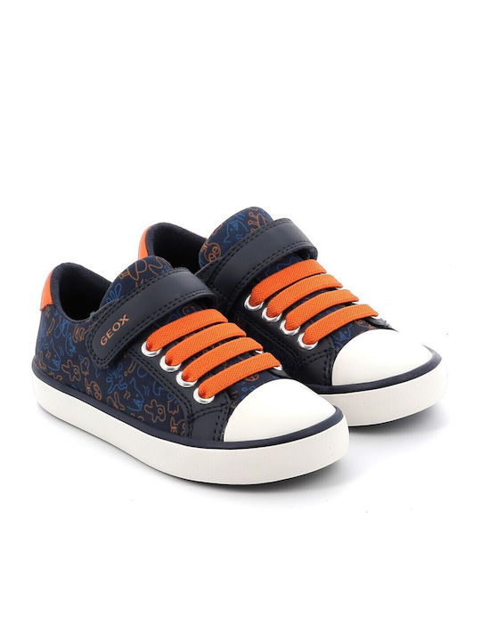 Geox J Gisli Boy Blue Anatomic Kids' Sneakers with Easy Velcro Closure