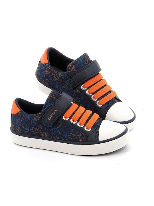 Geox J Gisli Boy Blue Anatomic Kids' Sneakers with Easy Velcro Closure