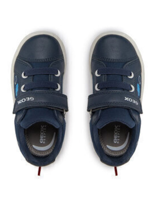 Geox B Gisli Kids Anatomic Navy Blue Sneakers with Easy Velcro Closure