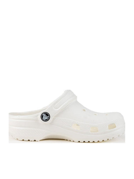 Crocs Classic Clog Jr Kids' Anatomical Lightweight Slip-On Beach Shoes White