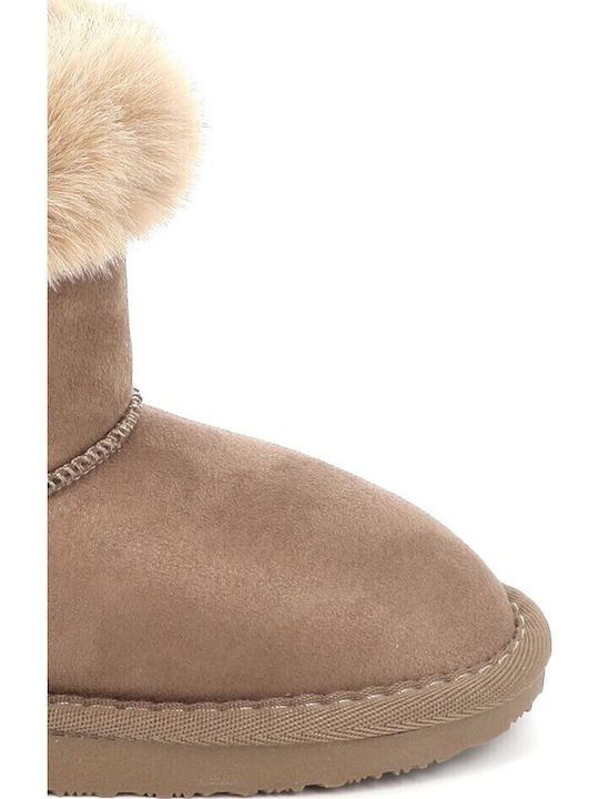 Conguitos Kids Waterproof Ankle Boots Brown Faux Fur Lined Warm Winter Shoes
