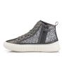 Geox J Laquinny Girl Kids Booties: Breathable Silver Glitter Sneakers for Girls