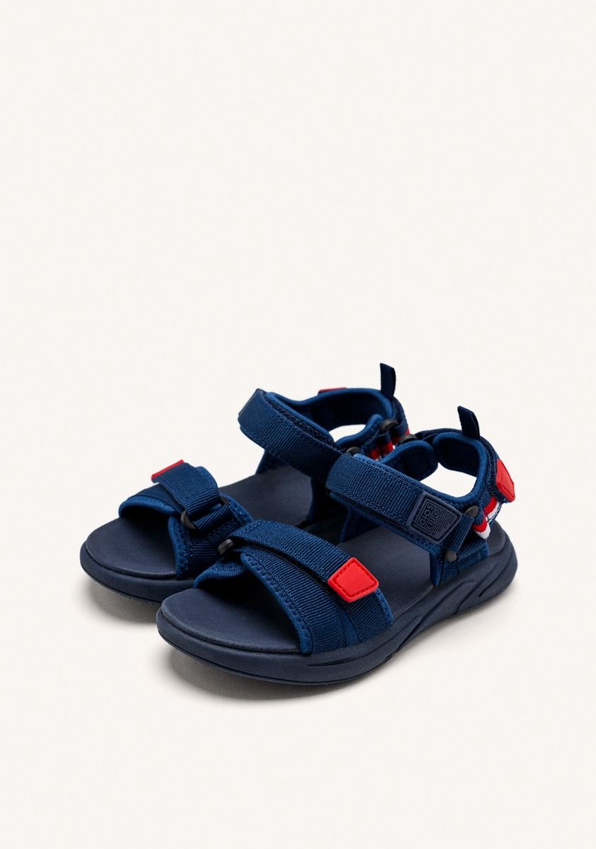 Gioseppo Kids' Navy Blue Sports Sandals with Red and White Accents