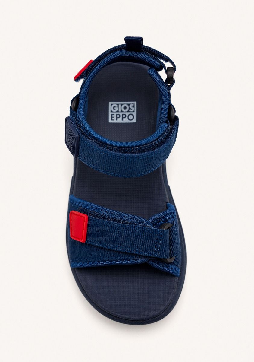 Gioseppo Kids' Navy Blue Sports Sandals with Red and White Accents