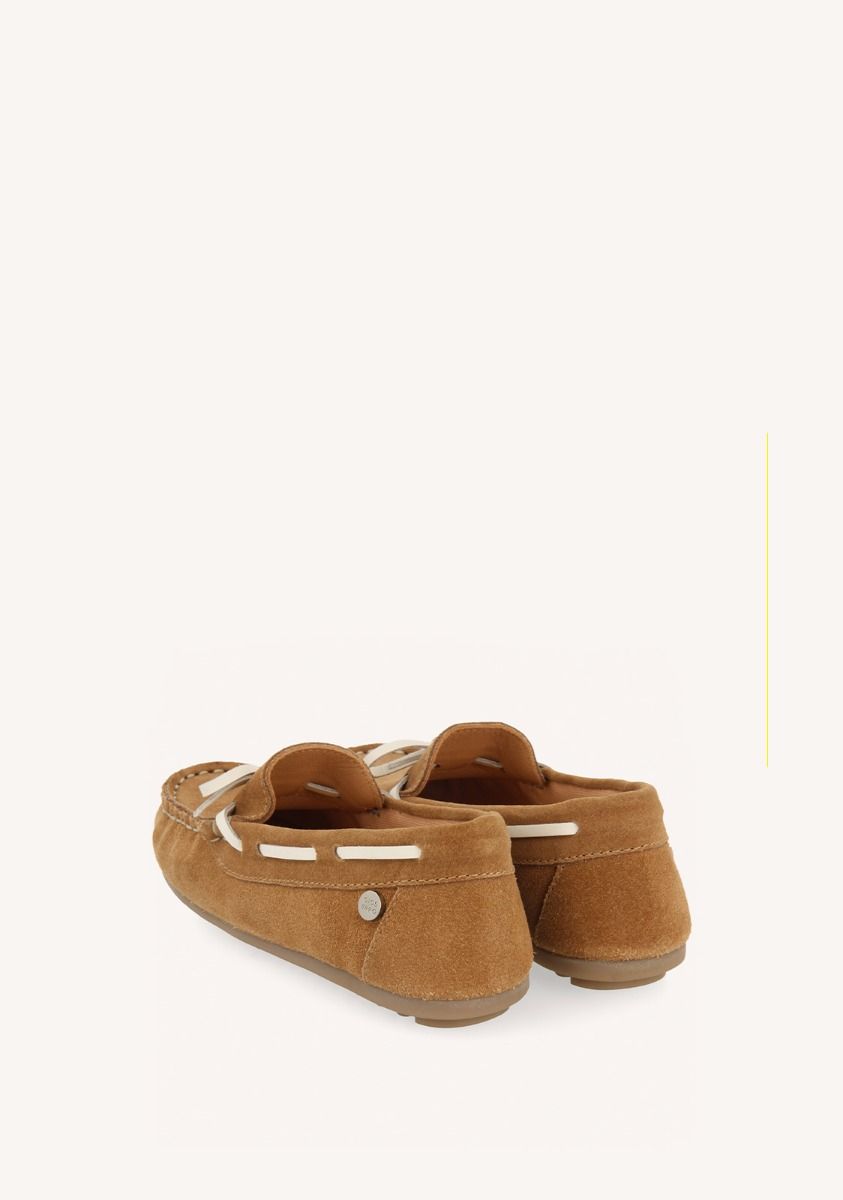 Sand Nautical Style Leather Moccasin, Flexible Sole, Padded Insole for Boys & Girls