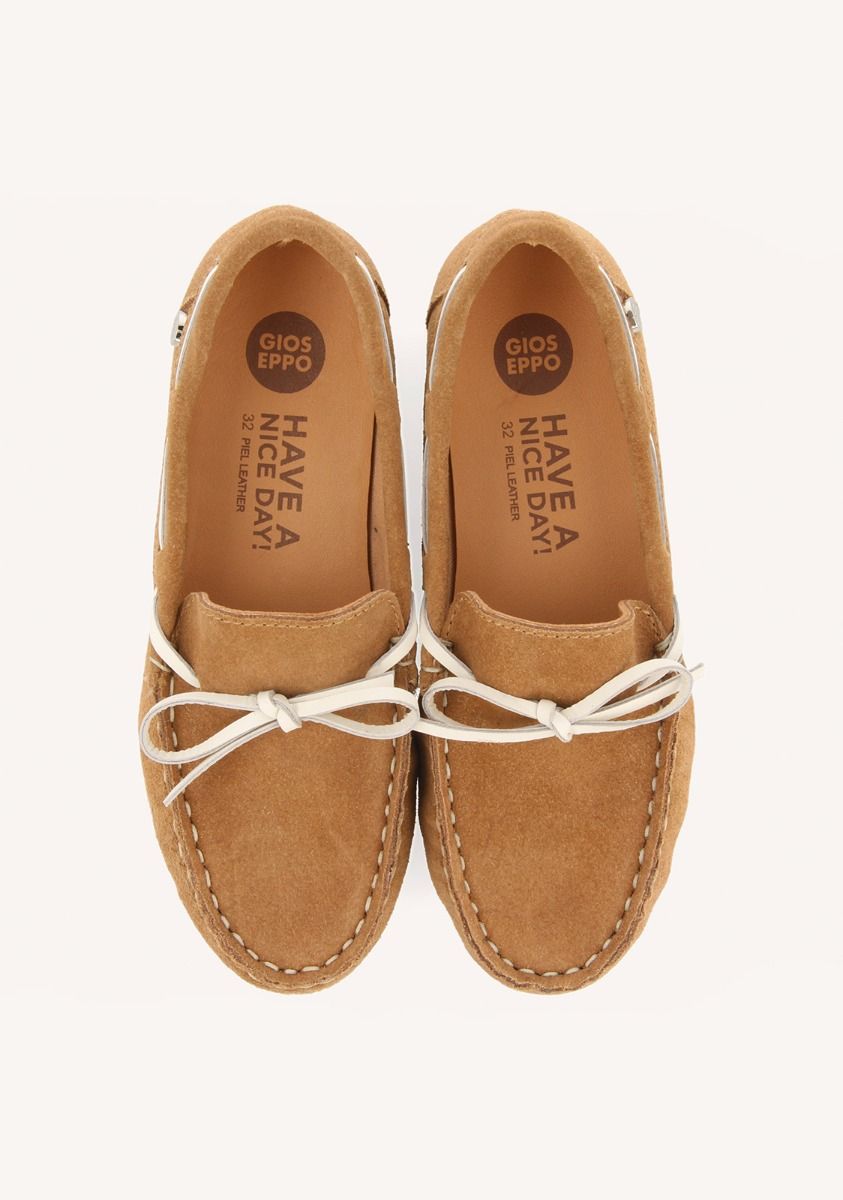 Sand Nautical Style Leather Moccasin, Flexible Sole, Padded Insole for Boys & Girls