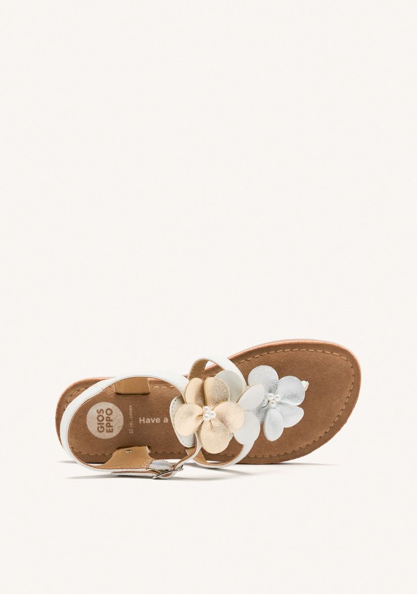 Elegant Greek-Style Leather Flower Sandals for Women - Stylish Summer Footwear