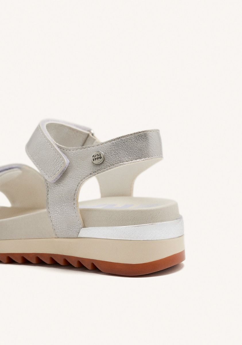 Sparkling Silver Wedge Sandals for Kids with Adjustable Straps and Comfort Sole