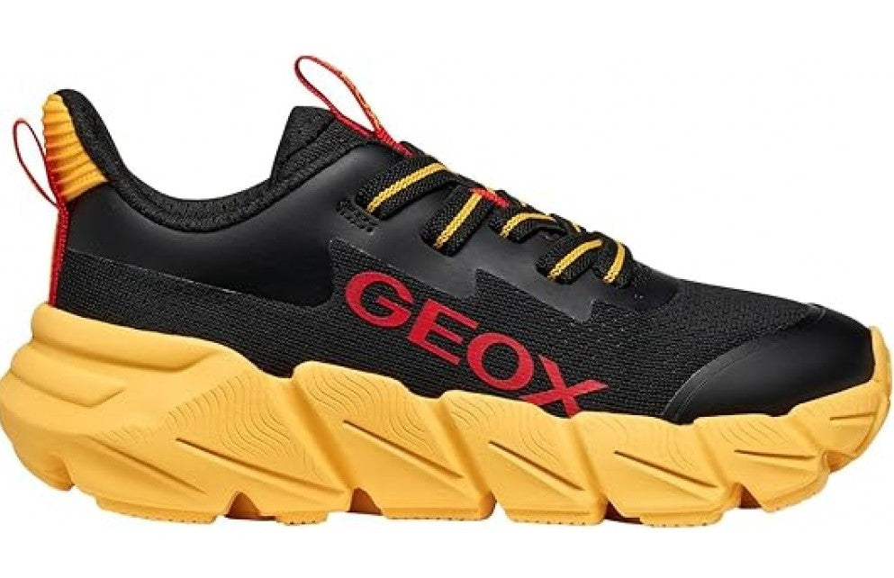 Geox Kids' Flexyper Fast Athletic Boys' Sneakers Black Yellow J46N1A