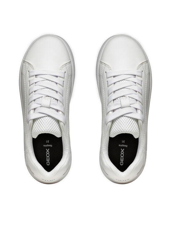 Geox Eclyper J55LSB Boys' White Lightweight Breathable Athletic Sneakers