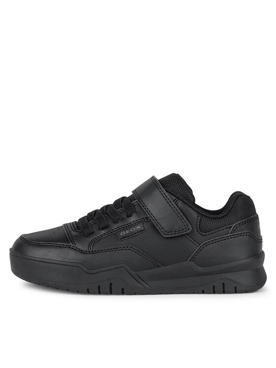 Geox J Perth Boy Breathable Black Athletic Sneakers for Active Kids