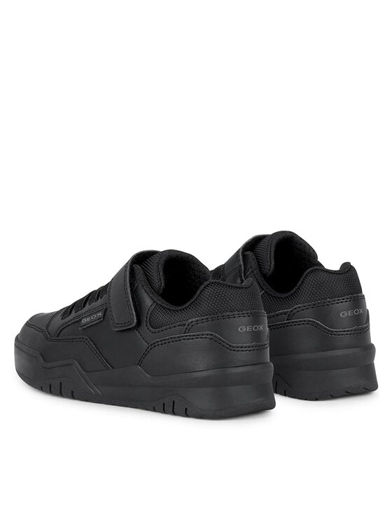 Geox J Perth Boy Breathable Black Athletic Sneakers for Active Kids