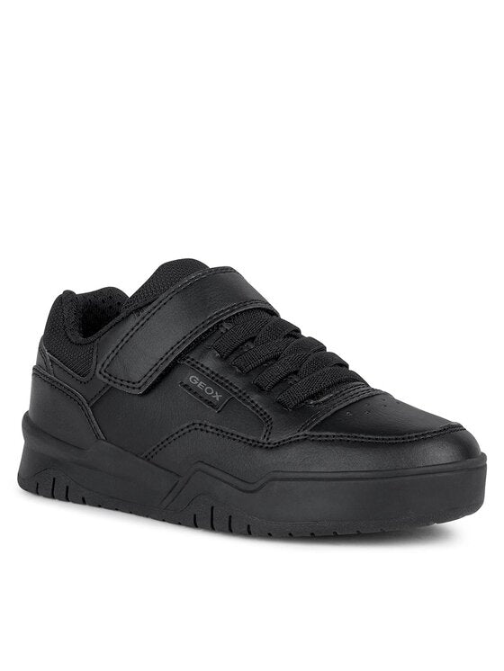Geox J Perth Boy Breathable Black Athletic Sneakers for Active Kids