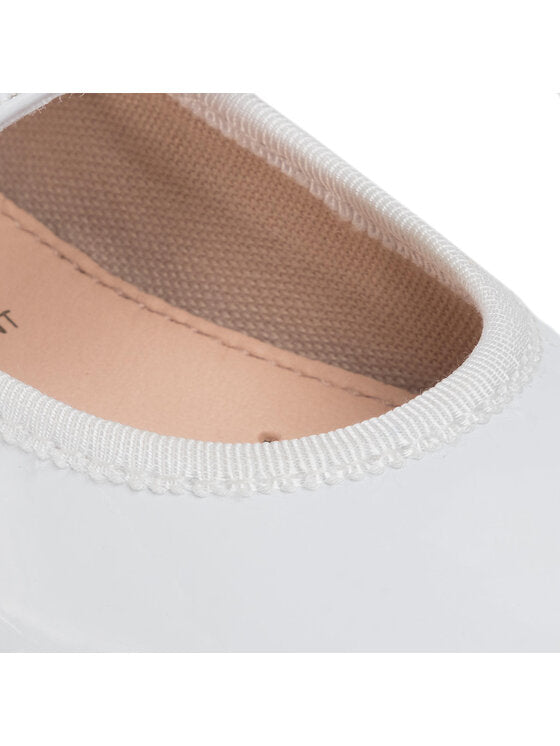 Geox Girls' Plie' A Breathable White Ballet Flats with Strap