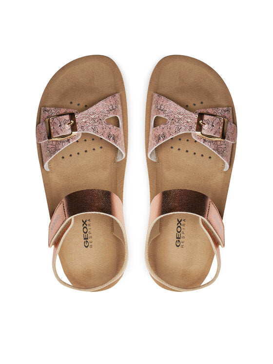 Geox J Sandal Costarei Girls' Pink Breathable Summer Comfort Sandals