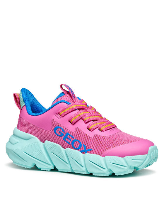 Geox J Flexyper Fast Kids' Pink Breathable Low-Top Sneakers Active Lightweight Design