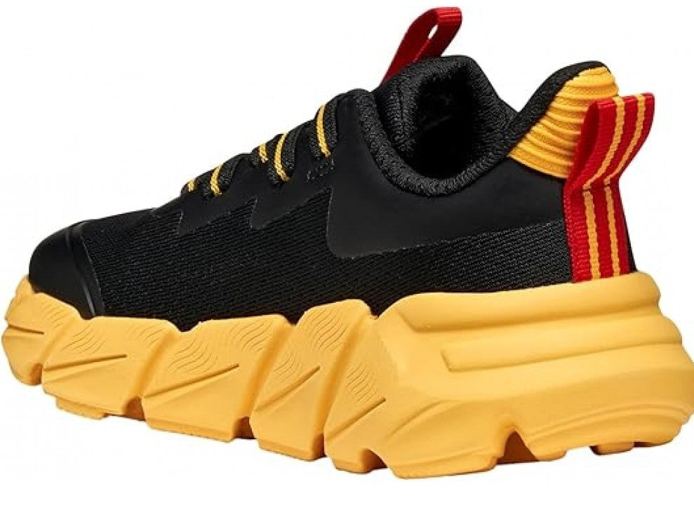 Geox Kids' Flexyper Fast Athletic Boys' Sneakers Black Yellow J46N1A