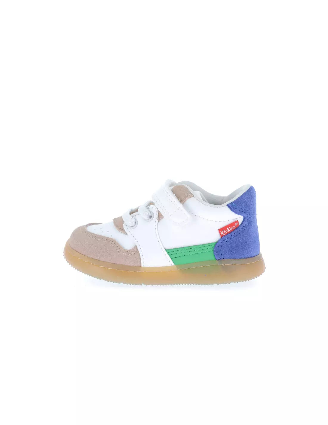 Kickers Kickbuvar Boys' White Beige Blue Green Casual Sneakers