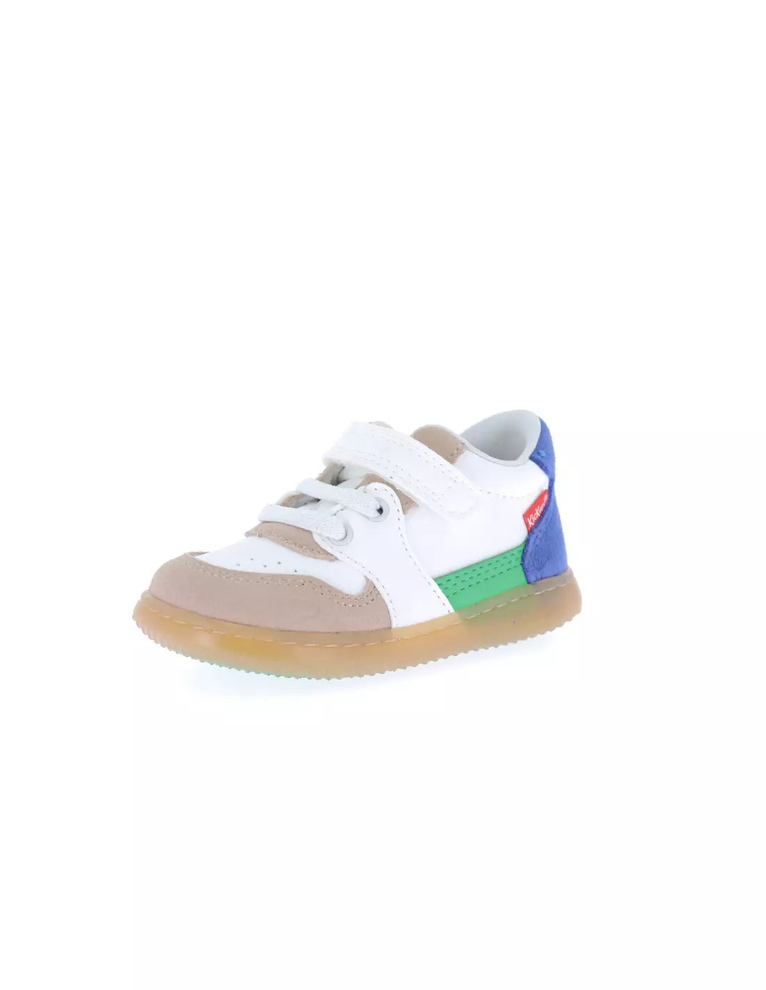 Kickers Kickbuvar Boys' White Beige Blue Green Casual Sneakers