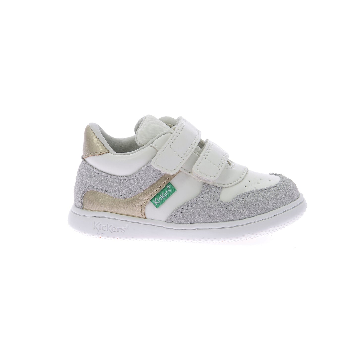 Kickers Kickmotion Silver Baby Girl Trainers - SKU 960554-10-32, Velcro Closure Shoes