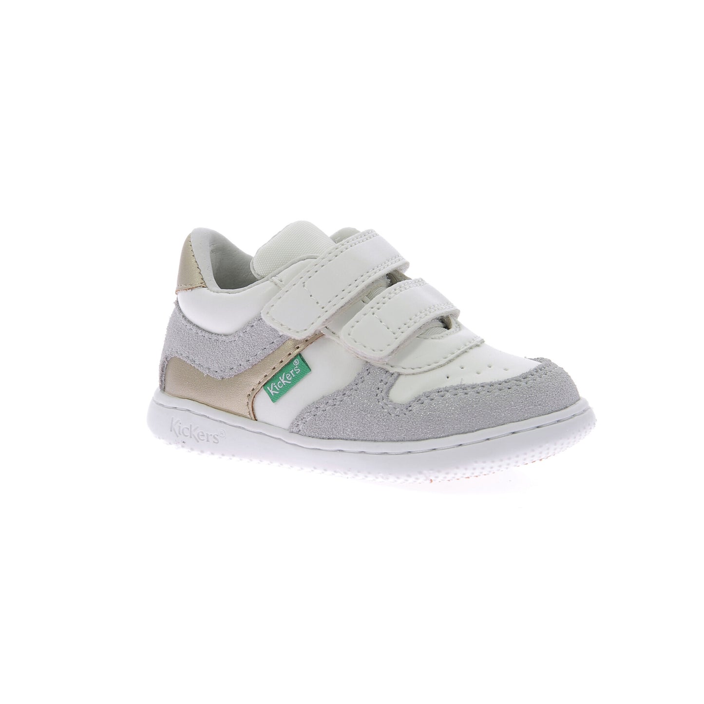 Kickers Kickmotion Silver Baby Girl Trainers - SKU 960554-10-32, Velcro Closure Shoes