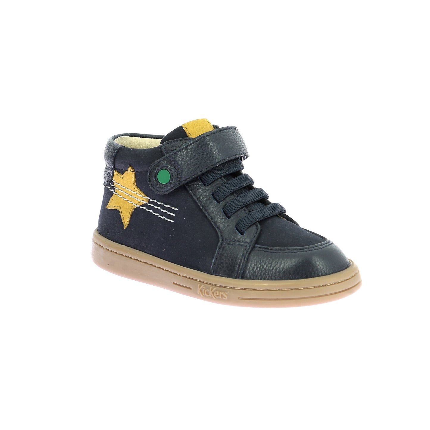 Kickers Tackstari Marine Blue Leather Baby Boy Lace-Up Booties